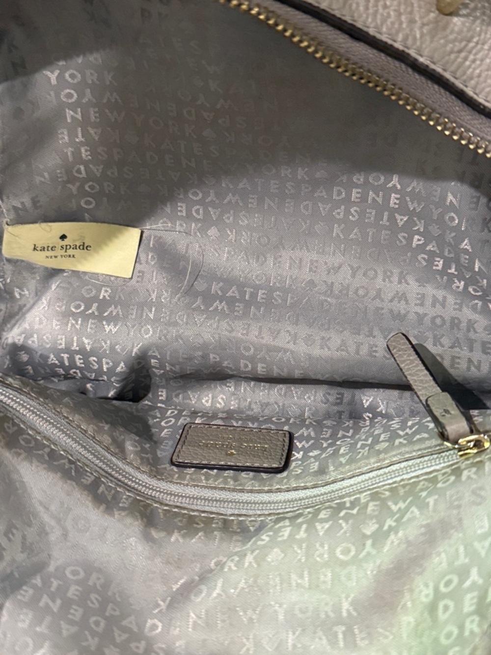 kate spade Pebbled Leather Gray Mini Backpack - Picture 3 of 6